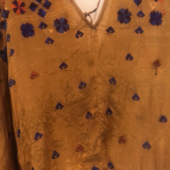 Free People Mustard Embroidered Top - Picture 4 of 6